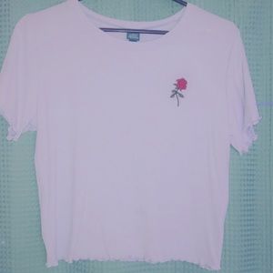 Wild Fable Lavender Crop shirt with Rose